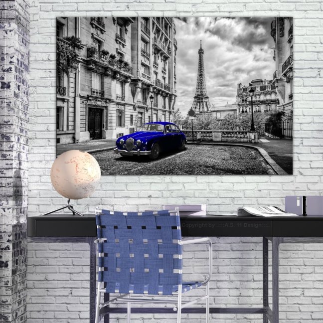 Obraz - Auto v Paříži - modré