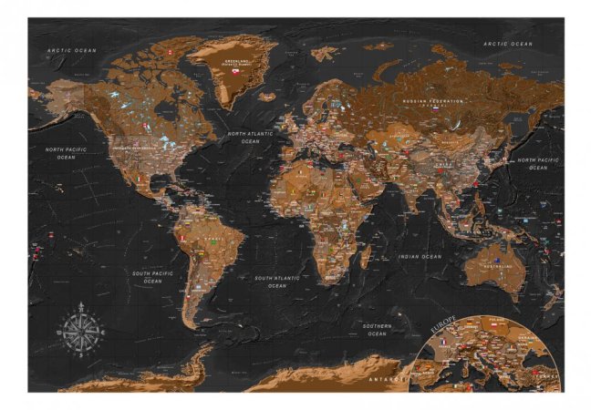 Samolepící fototapeta - Svět: Stylová mapa