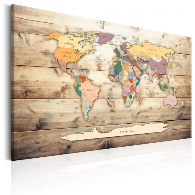 Obraz - Mapa světa: Barevné kontinenty