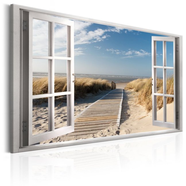 Obraz - Okno: Pohľad na pláž