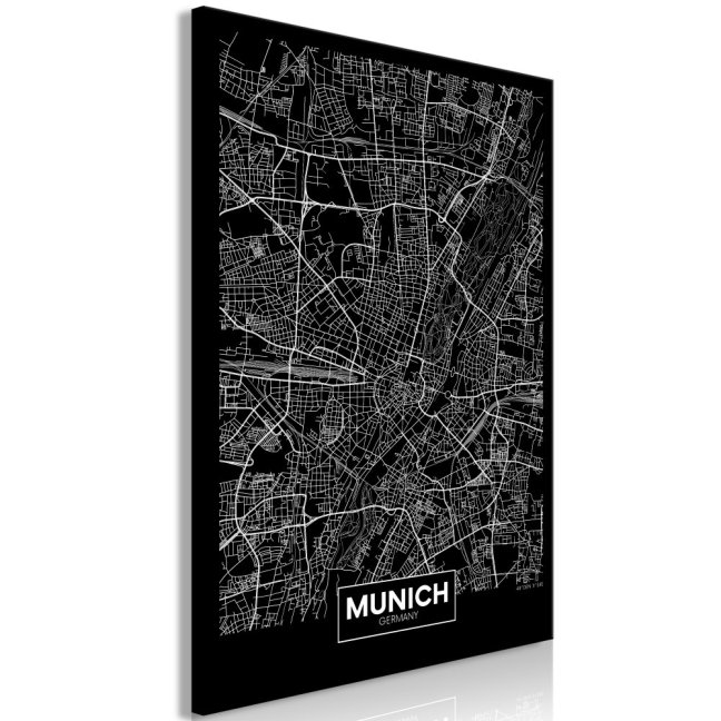 Obraz - Tmavá mapa Mníchova