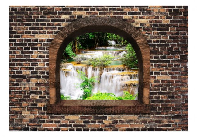 Samolepiaca fototapeta - Kamenné okno: Vodopády