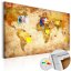 Obraz na korku - Mapa sveta: Cestovanie v čase