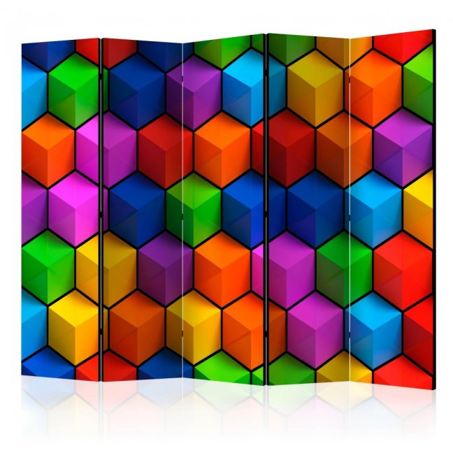 Paraván - Farebné geometrické boxy II