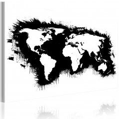 Obraz - Jednobarevná mapa světa