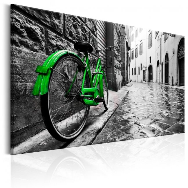 Obraz - Vintage zelený bicykel