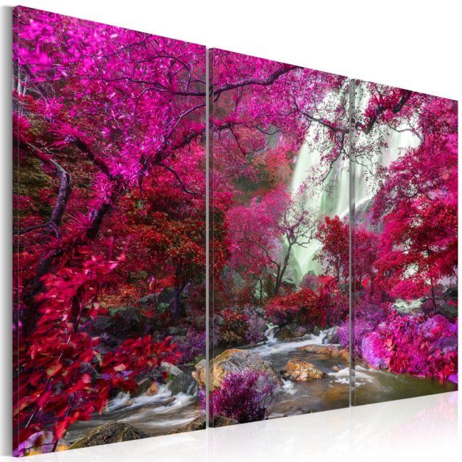 Obraz - Krásny vodopád: Ružový les