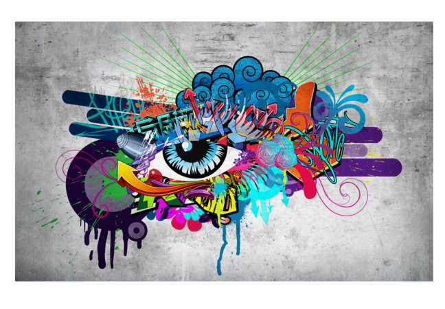 Samolepiaca fototapeta - Graffiti: Oko