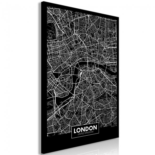 Obraz - Tmavá mapa Londýna