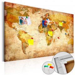 Obraz na korku - Mapa sveta: Cestovanie v čase