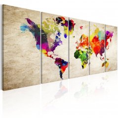 Obraz - Mapa světa: Malovaný svět