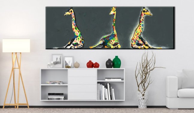Obraz - Farebné žirafy