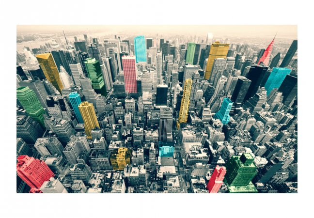 Fototapeta - New York barevné odrazy