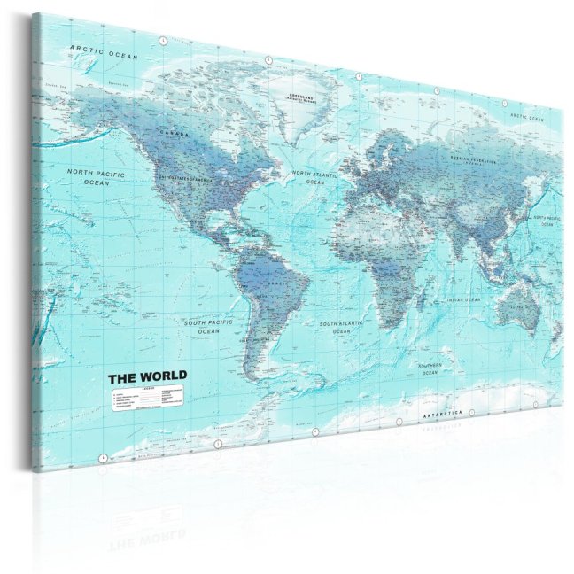 Obraz - Mapa světa: Nebesky modrý svět
