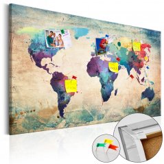 Obraz na korku - Farebná mapa sveta
