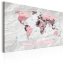 Obraz - Mapa světa: Růžové kontinenty