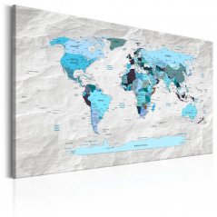 Obraz - Mapa světa: Modré poutě