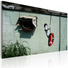 Obraz - Chlapec na houpačce (Banksy)