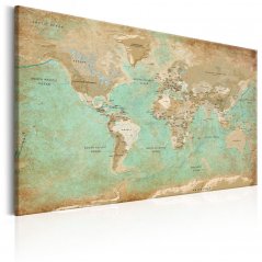 Obraz - Mapa sveta: sivozelená púť
