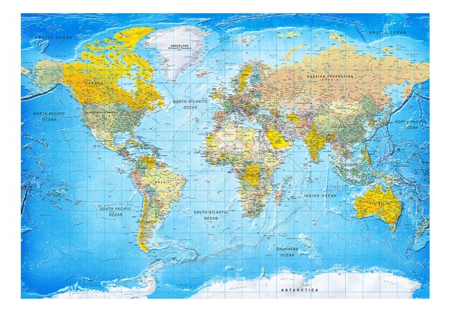 Samolepiaca fototapeta - Klasická mapa sveta