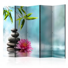 Paraván - Vodní lilie a zenové kameny II