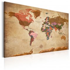 Obraz - Mapa světa: Hnědá elegance II