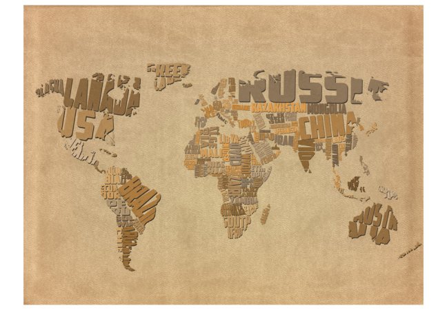 Fototapeta - Mapa světa z názvů