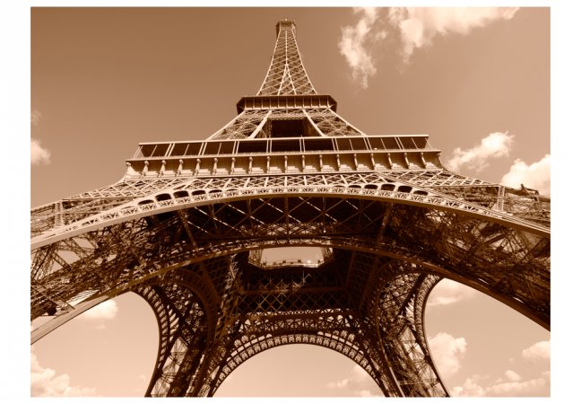 Fototapeta - Eiffelova věž - sépie