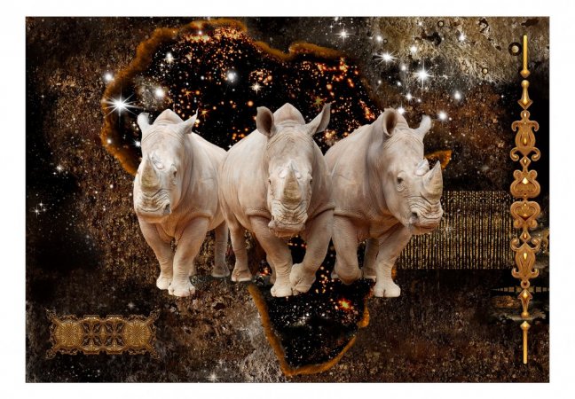 Samolepící fototapeta - Zlatý nosorožec