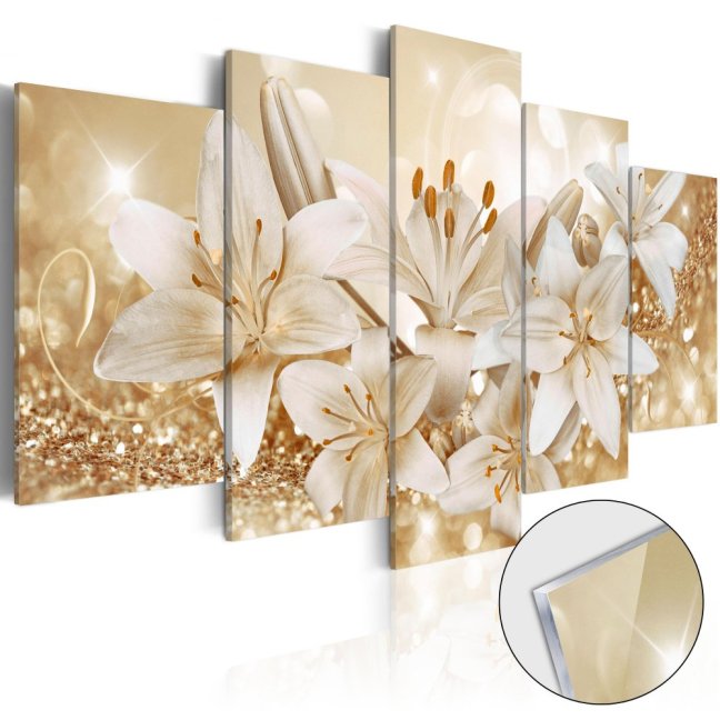 Obraz na akrylátovém skle - Zlatá kytice