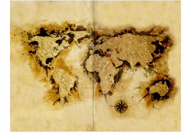 Fototapeta - Mapa sveta - zlatokopovia II