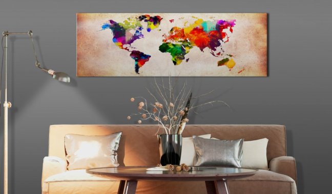 Obraz - Mapa světa: Barevné toulky