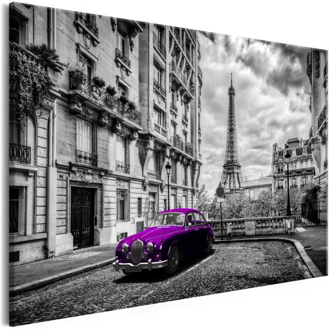 Obraz - Auto v Paříži - fialové