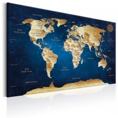 Obraz - Mapa sveta: Tmavomodré hlbiny