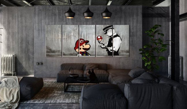 Obraz - Mario Bros na betóne