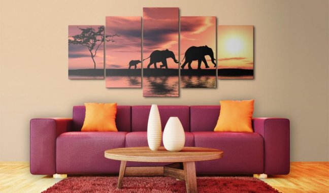 Obraz - Rodina afrických slonov