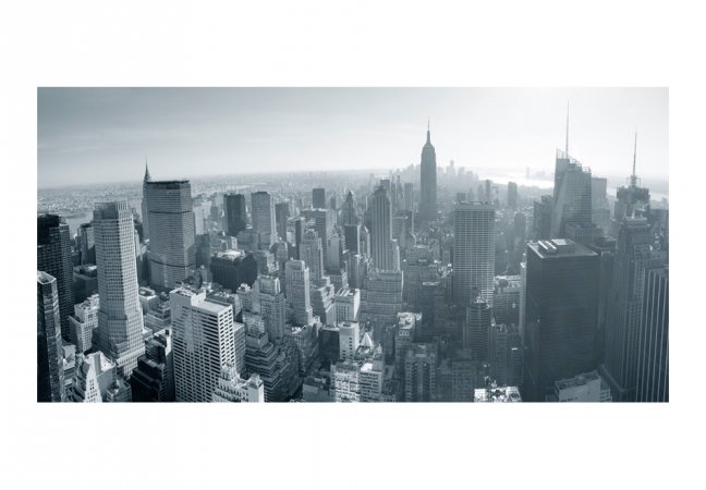 Fototapeta - New York panorama v černé a bílé
