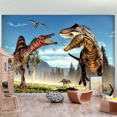 Fototapeta - Bojující dinosauři