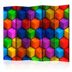 Paraván - Barevné geometrické krabice II