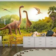 Samolepící fototapeta - Dinosauři pro děti