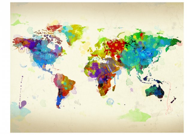 Fototapeta - Barevná mapa světa