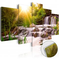 Obraz na akrylátovom skle - Lesný vodopád