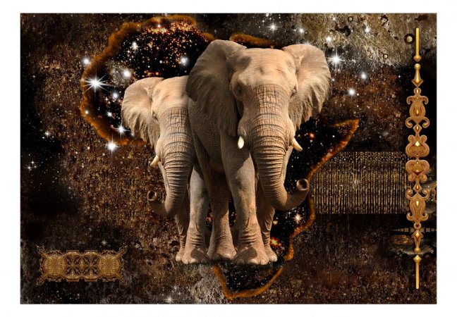 Samolepiaca fototapeta  - Hnedé slony