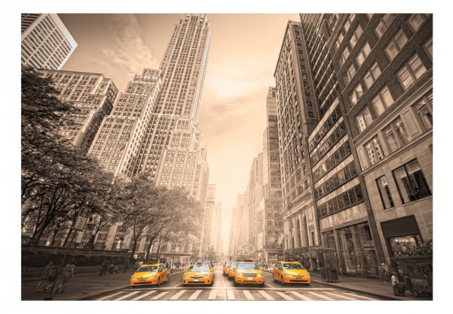 Fototapeta - New York taxi (sépia)