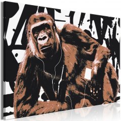 Obraz - Pop Artová opice - hnědá