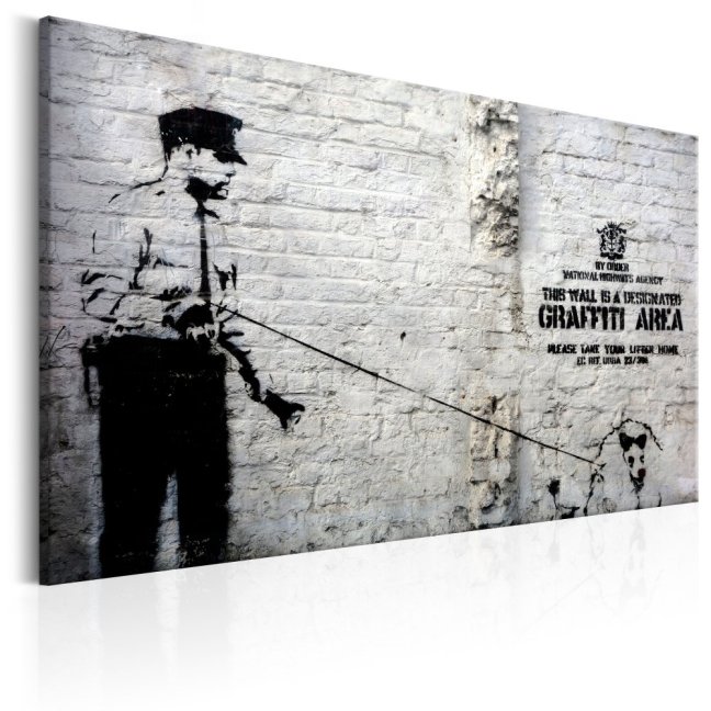 Obraz - Graffiti: Policajt so psom (Banksy)