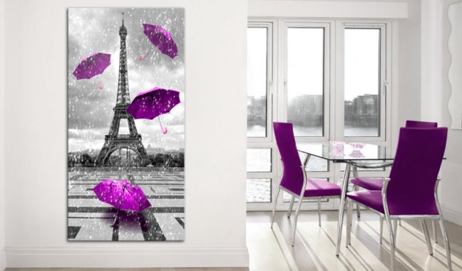 Obraz - Paríž: Fialové dáždniky