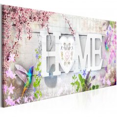 Obraz - Domov a kolibříci - růžový