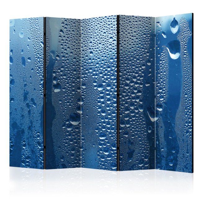 Paraván - Kvapky vody na modrom skle II