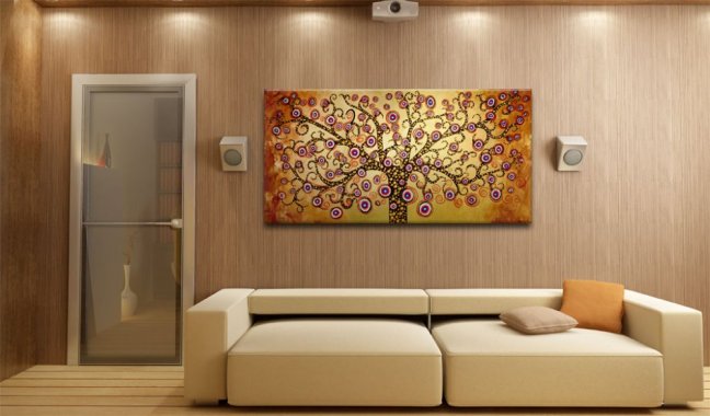Ručně malovaný obraz - Paví strom